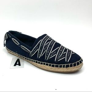 TORY BURCH Logo Grosgrain Trim Espadrille sz 8.5
